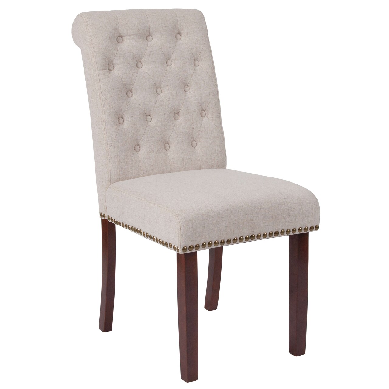 Merrick Lane Falmouth Upholstered Parsons Chair with Nailhead Trim